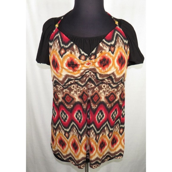 Vintage L.A. Blues Women's Southwestern Print Layered Look Blouse Plus 18-20 - Picture 3 of 11